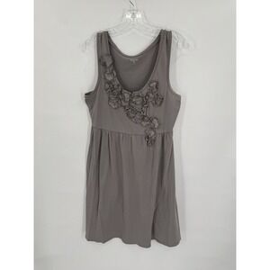 Garnet Hill Dress With Ruffle Womens M Casual Relaxed Summer Spring Comfy Basic